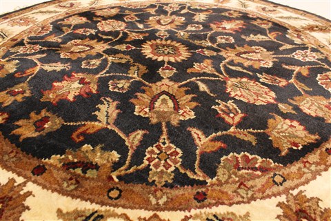 Jaipur Black Round Hand Knotted 40 X 40 Area Rug 250-28358 Image 2