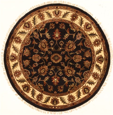 Jaipur Black Round Hand Knotted 40 X 40 Area Rug 250-28358 Image 0