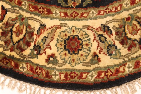 Jaipur Black Round Hand Knotted 310 X 310 Area Rug 250-28360 Image 1