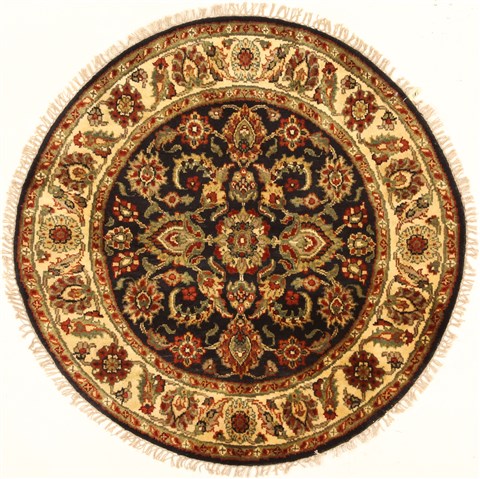 Jaipur Black Round Hand Knotted 310 X 310 Area Rug 250-28360 Image 0