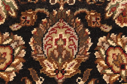 Jaipur Black Square Hand Knotted 30 X 30 Area Rug 250-28361 Image 1