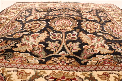 Jaipur Black Square Hand Knotted 30 X 30 Area Rug 250-28361 Image 2