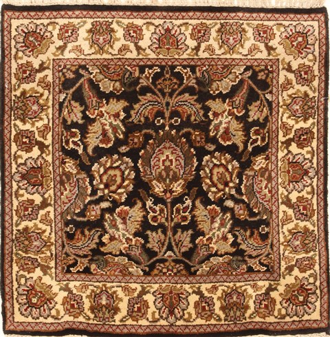 Jaipur Black Square Hand Knotted 30 X 30 Area Rug 250-28361 Image 0