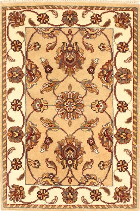 Jaipur Beige Hand Knotted 20 X 30 Area Rug 250-28368 Image 0