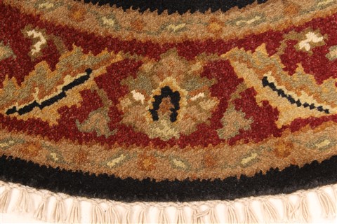 Jaipur Black Round Hand Knotted 30 X 30 Area Rug 250-28375 Image 3