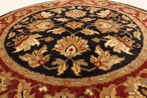Jaipur Black Round Hand Knotted 30 X 30 Area Rug 250-28375 Image 4