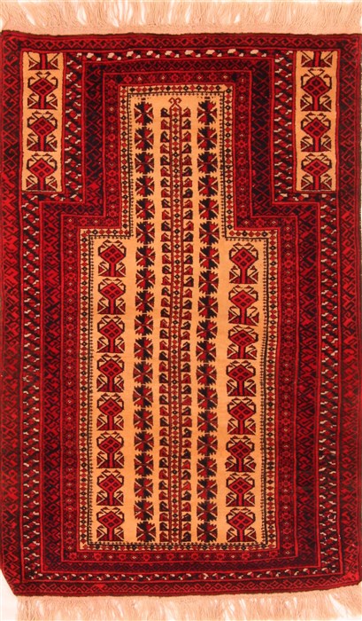Baluch Beige Hand Knotted 30 X 50 Area Rug 100-28381 Image 0