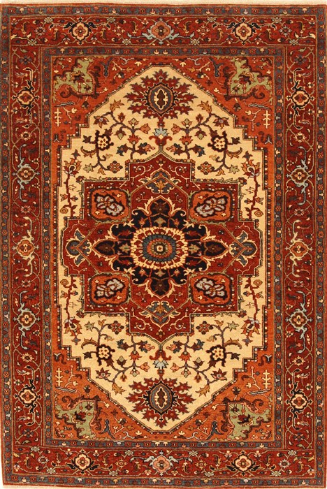 Serapi Beige Hand Knotted 40 X 60 Area Rug 250-28382 Image 0