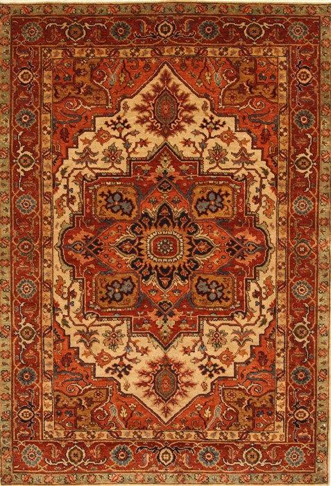 Serapi Brown Hand Knotted 411 X 511 Area Rug 250-28384 Image 0