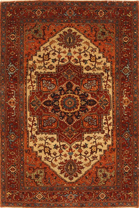 Serapi Beige Hand Knotted 40 X 511 Area Rug 250-28386 Image 0