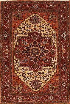 Serapi Beige Hand Knotted 4'0" X 5'11"  Area Rug 250-28386