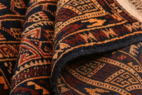 Baluch Orange Hand Knotted 211 X 47 Area Rug 253-28387 Image 2