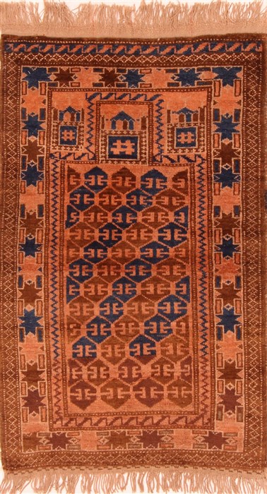 Baluch Brown Hand Knotted 26 X 311 Area Rug 253-28388 Image 0