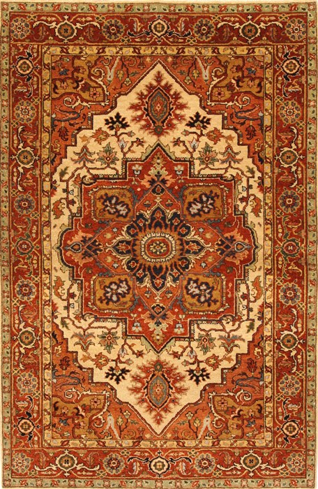 Serapi Beige Hand Knotted 311 X 62 Area Rug 250-28395 Image 0