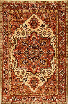 Serapi Beige Hand Knotted 3'11" X 6'2"  Area Rug 250-28395