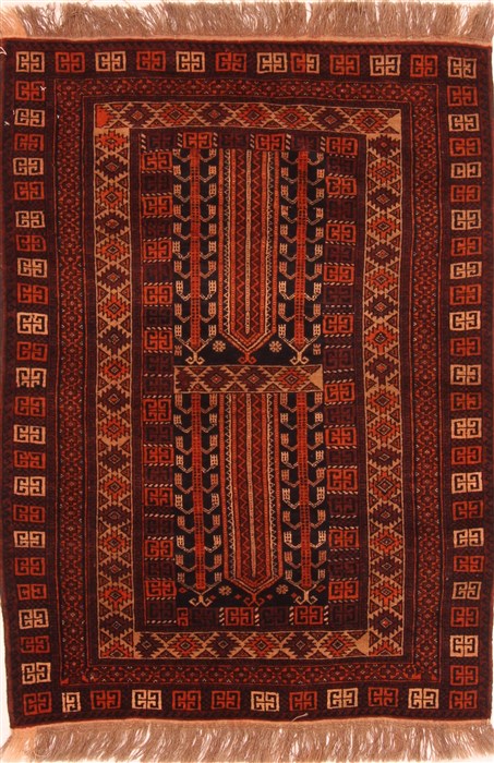 Baluch Brown Hand Knotted 31 X 45 Area Rug 253-28396 Image 0