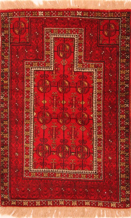 Baluch Red Hand Knotted 30 X 46 Area Rug 253-28404 Image 0