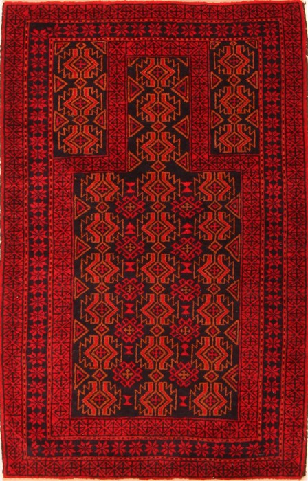 Baluch Red Hand Knotted 30 X 47 Area Rug 253-28405 Image 0
