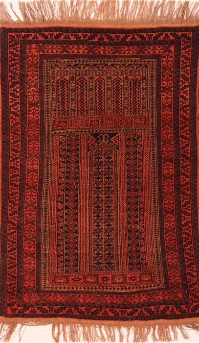 Baluch Red Hand Knotted 30 X 45 Area Rug 253-28407 Image 0