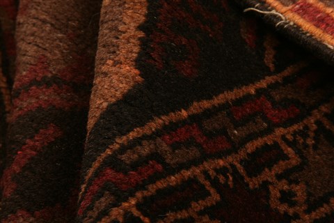 Baluch Brown Hand Knotted 27 X 47 Area Rug 100-28408 Image 3