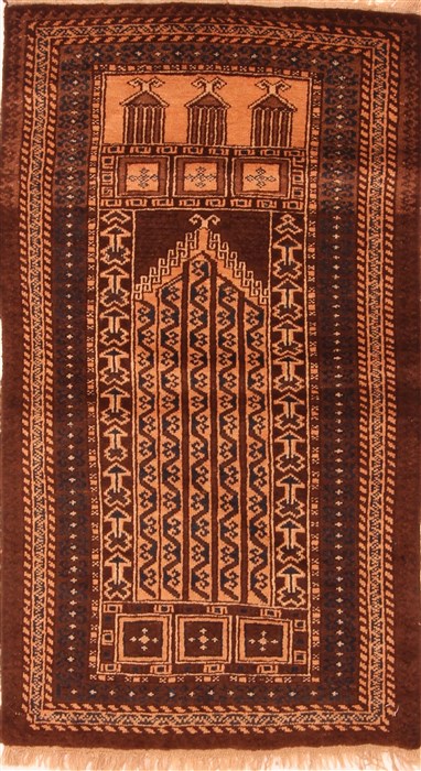 Baluch Beige Hand Knotted 30 X 47 Area Rug 100-28414 Image 0