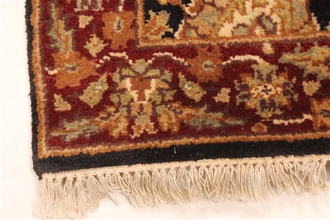 Jaipur Black Runner Hand Knotted 26 X 200 Area Rug 250-28420 Image 1