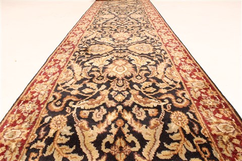 Jaipur Black Runner Hand Knotted 26 X 200 Area Rug 250-28420 Image 4