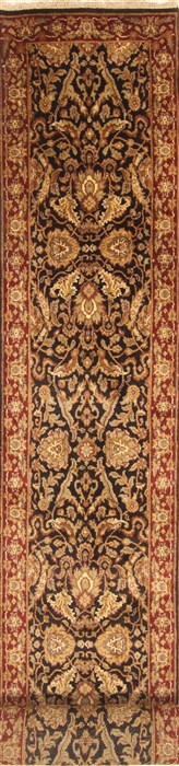 Jaipur Black Runner Hand Knotted 26 X 200 Area Rug 250-28420 Image 0