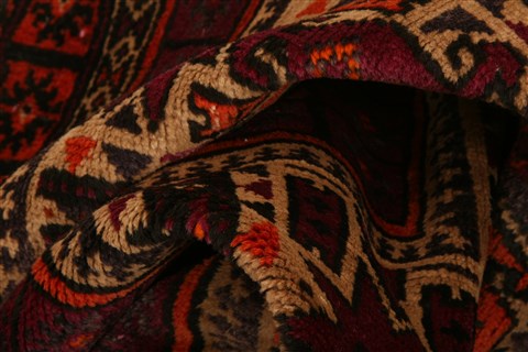 Baluch Orange Hand Knotted 30 X 50 Area Rug 253-28421 Image 1