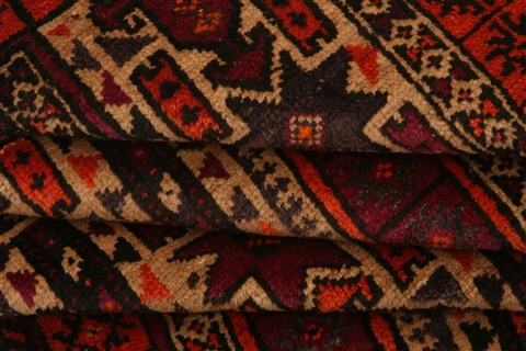 Baluch Orange Hand Knotted 30 X 50 Area Rug 253-28421 Image 3