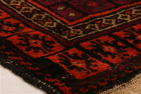 Baluch Orange Hand Knotted 30 X 50 Area Rug 253-28421 Image 5