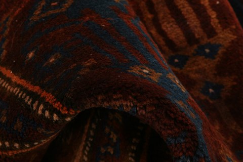 Baluch Orange Hand Knotted 210 X 52 Area Rug 253-28423 Image 1