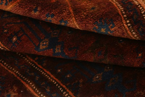 Baluch Orange Hand Knotted 210 X 52 Area Rug 253-28423 Image 3