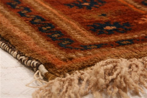 Baluch Orange Hand Knotted 210 X 52 Area Rug 253-28423 Image 5