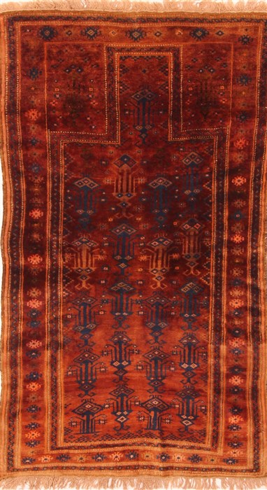 Baluch Orange Hand Knotted 210 X 52 Area Rug 253-28423 Image 0