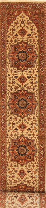 Serapi Beige Runner Hand Knotted 26 X 201 Area Rug 250-28424 Image 0