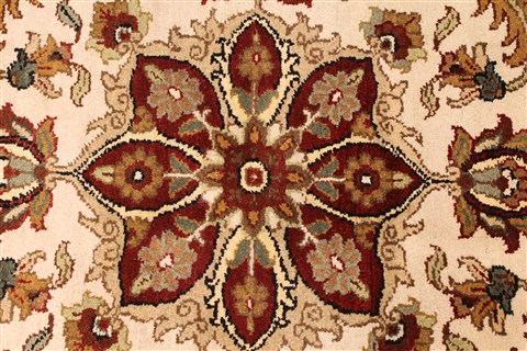 Jaipur White Round Hand Knotted 80 X 80 Area Rug 250-28431 Image 1