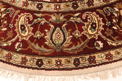Jaipur White Round Hand Knotted 80 X 80 Area Rug 250-28431 Image 2