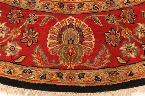 Jaipur Black Round Hand Knotted 710 X 710 Area Rug 250-28432 Image 2