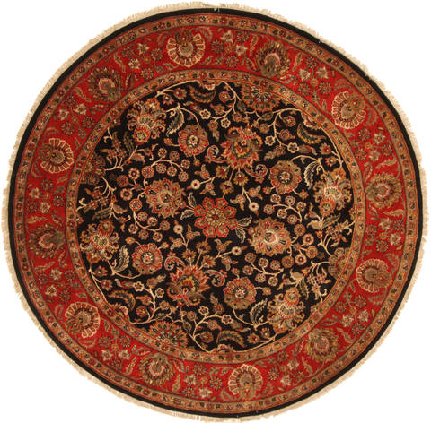 Jaipur Black Round Hand Knotted 710 X 710 Area Rug 250-28432 Image 0