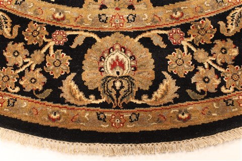 Jaipur Black Round Hand Knotted 710 X 710 Area Rug 250-28433 Image 2