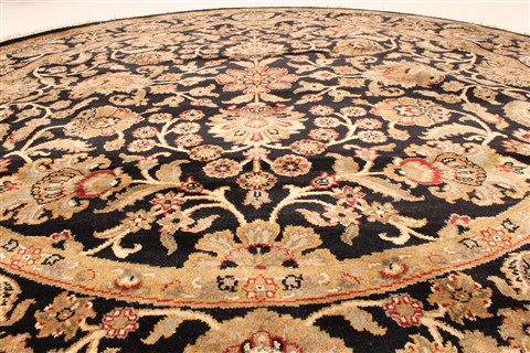 Jaipur Black Round Hand Knotted 710 X 710 Area Rug 250-28433 Image 3