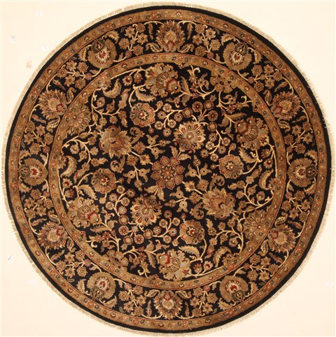 Jaipur Black Round Hand Knotted 710 X 710 Area Rug 250-28433 Image 0