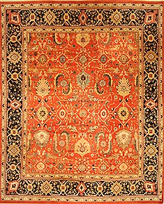 Indian Serapi Orange Rectangle 12x15 ft Wool Carpet 28434