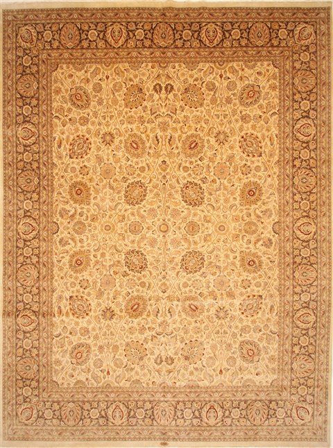 Pishavar Beige Hand Knotted 120 X 159 Area Rug 250-28435 Image 0