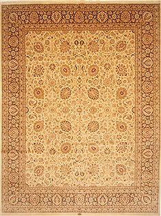 Pishavar Beige Hand Knotted 12'0" X 15'9"  Area Rug 250-28435