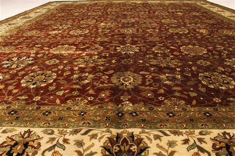 Kashan Beige Hand Knotted 1110 X 1411 Area Rug 250-28440 Image 4