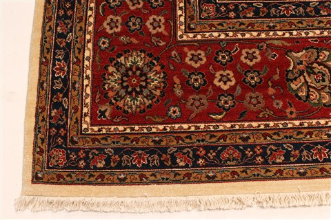 Agra Beige Hand Knotted 120 X 150 Area Rug 250-28443 Image 1