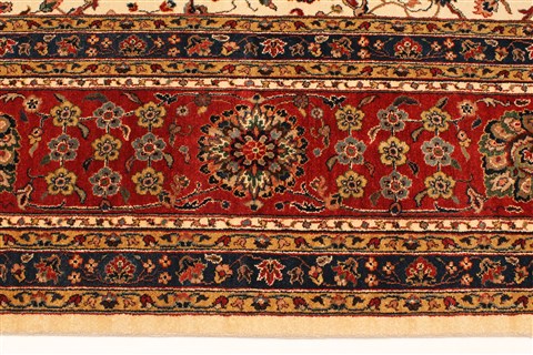 Agra Beige Hand Knotted 120 X 150 Area Rug 250-28443 Image 3