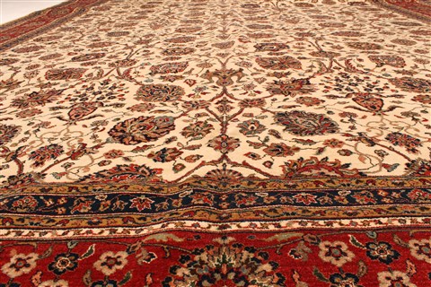 Agra Beige Hand Knotted 120 X 150 Area Rug 250-28443 Image 4
